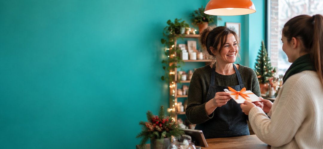 Carte cadeau Noël salarié offerte par une dirigeante de TPE à une salariée